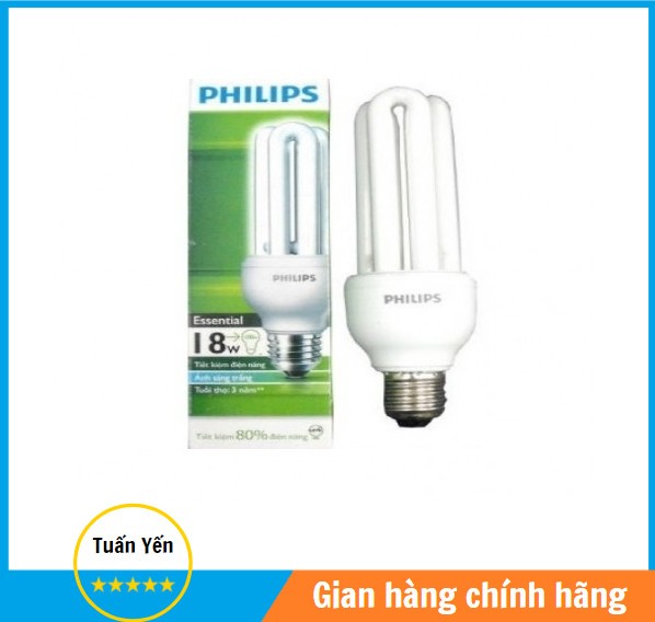 Bóng đèn compact philips 11w, 14w, 18w, 23w - 3u ánh sáng trắng, vàng