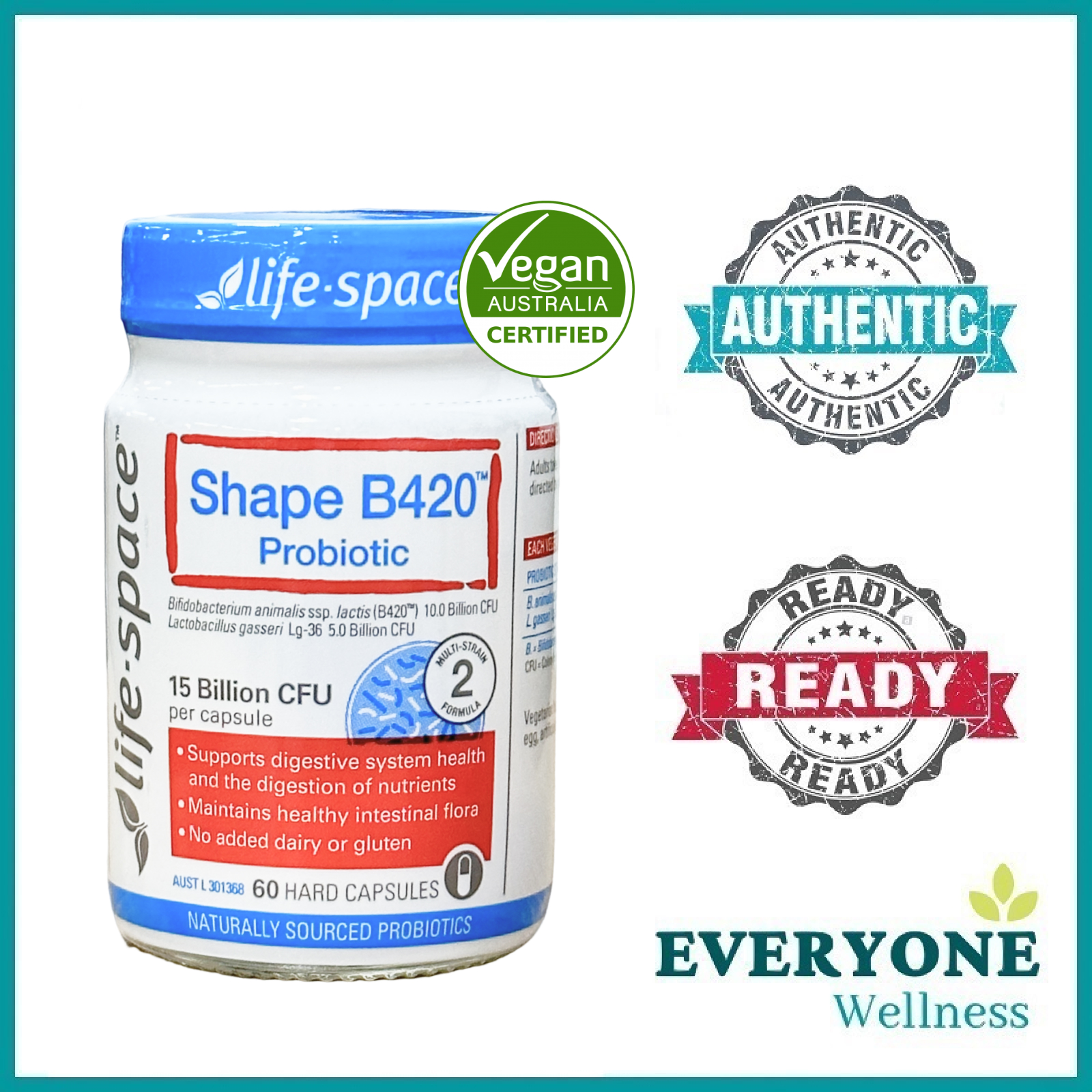 [Local Delivery] Life Space Shape B420 Probiotic, 60 Capsules (15 ...