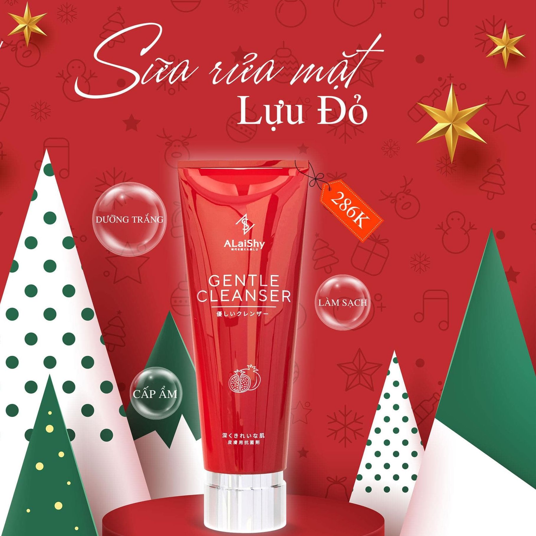 SỮA RỬA MẶT ALAISHY LỰU ĐỎ - sạch sâu - CẤP ẨM - DƯỠNG TRẮNG