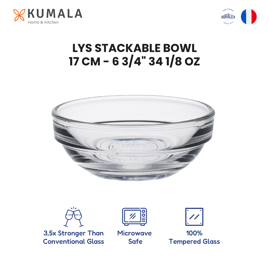 DURALEX STACKABLE BOWL - Mangkok Aduk Adonan Kaca - Glass Mixing