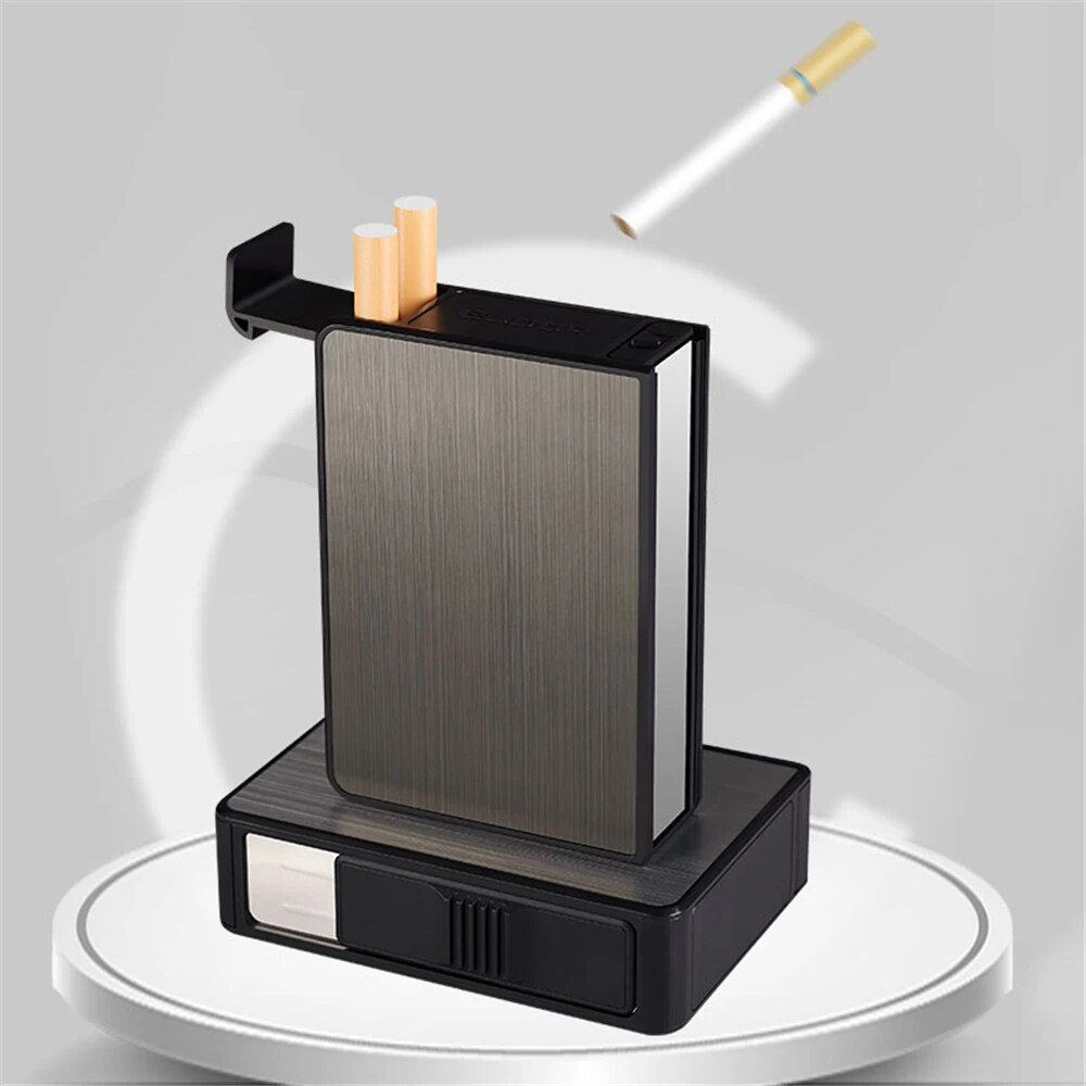 【Factory-direct】 New Automatic Case Hold 20pcs Cigarettes Portable Waterproof Moisture Proof Pocket Storage Box Tool.