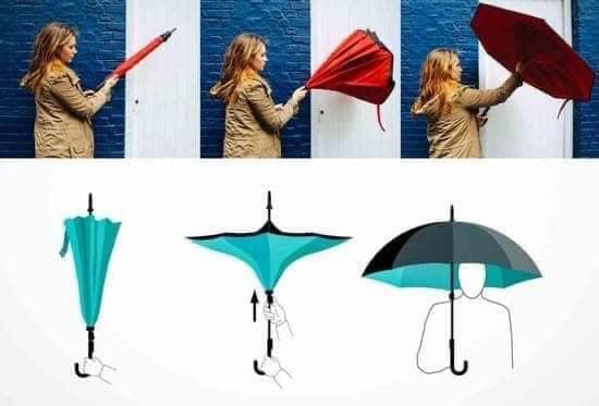Ô dù gấp ngược độc đáo họa tiết 3D