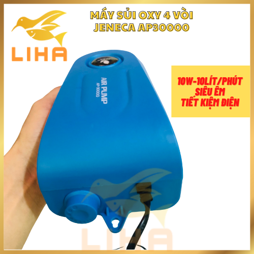 Máy Sủi Oxy 4 Vòi Jeneca AP30000 (10W-10Lít/Phút) - Máy Oxi Cho Bể Cá