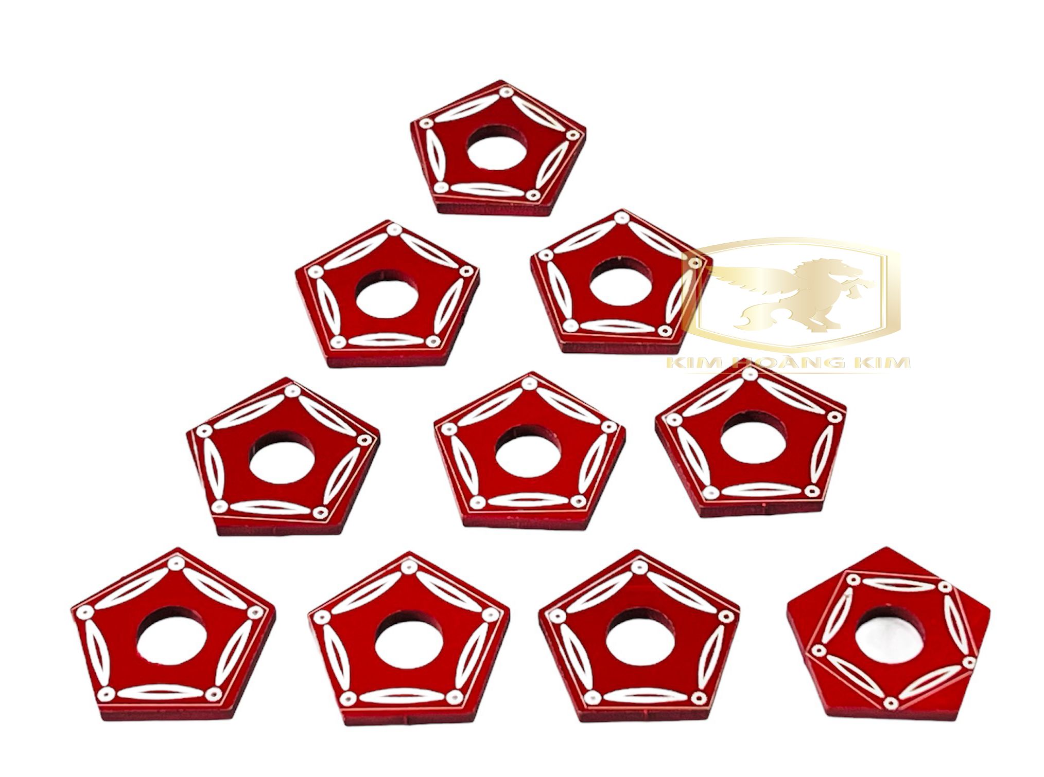 Long đền gắn dàn áo lục giác gắn xe máy nhôm kitaco màu đỏ 6li siêu rẻ đẹp