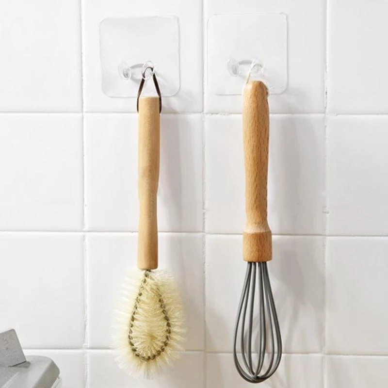5pcs Clear Strong Plug Hooks Adhesive, Multi Purpose Transparent Plastic Pasting Hook, Use for Kitchen,Bathroom,Office