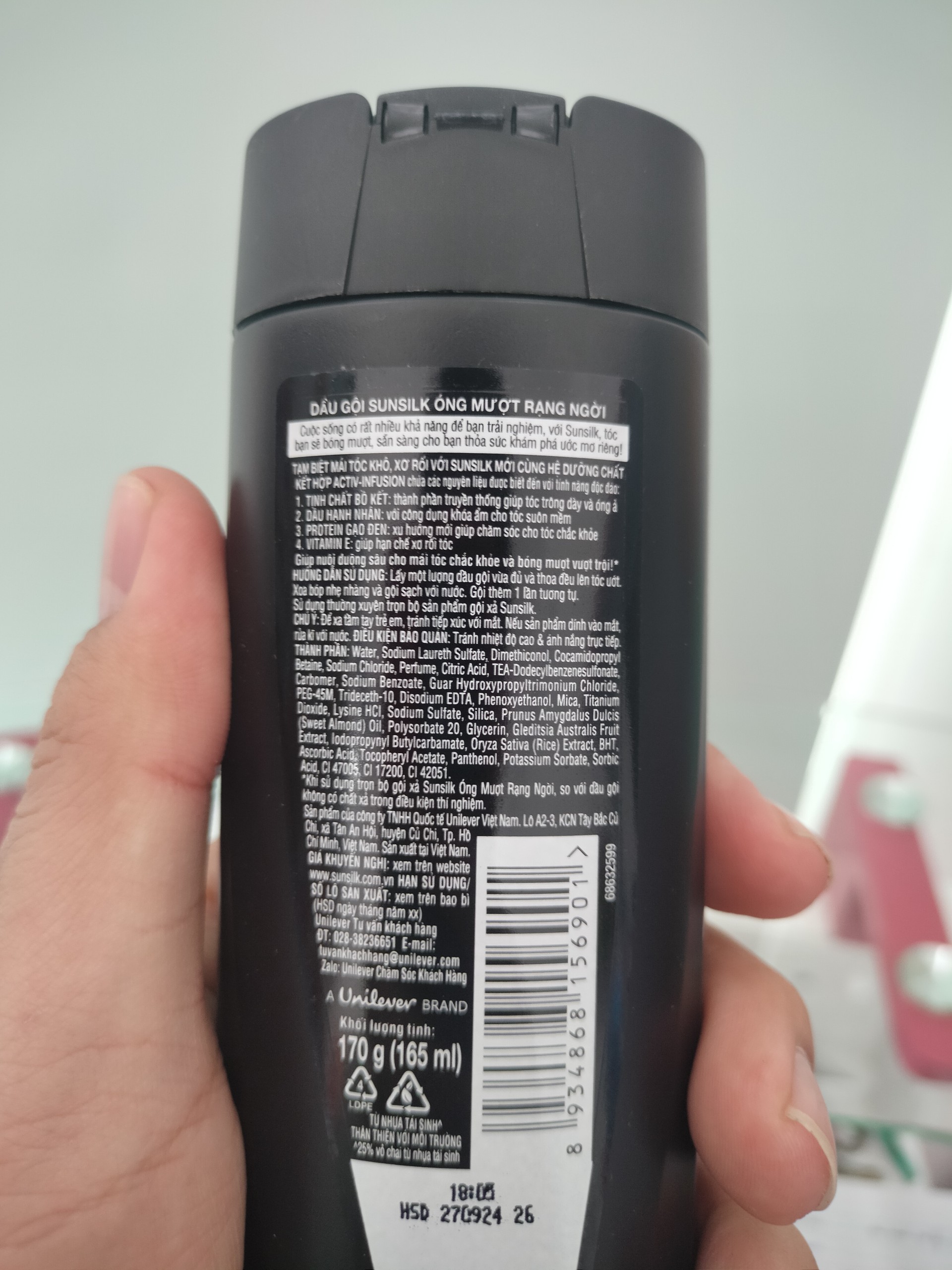 DẦU GỘI SUNSILK ÓNG MƯỢT ( 170g )