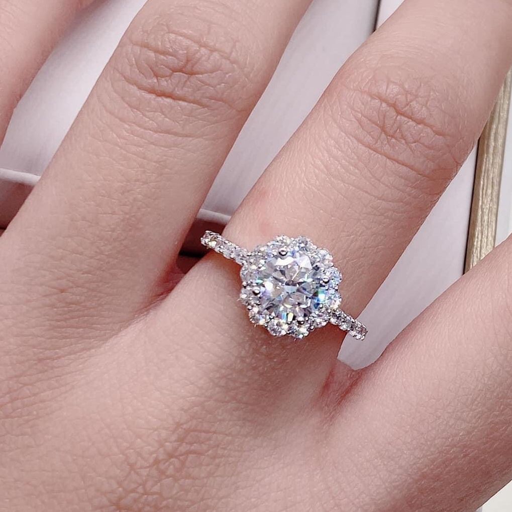 [HCM]Nhẫn bạc NHẪN NỮ hoa sen bạch kim đá pha lê lấp lánh siêu sang trọng Trang Sức Gami N096 - đeo đi tiệc đi đám cưới siêu xinh đẹp đẳng cấp quý phái