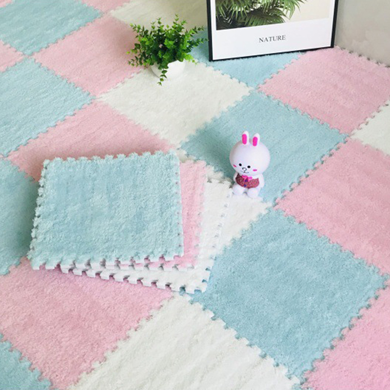 Soft Plush Baby Play Mat EVA Foam Children's Carpet Interlocking ...