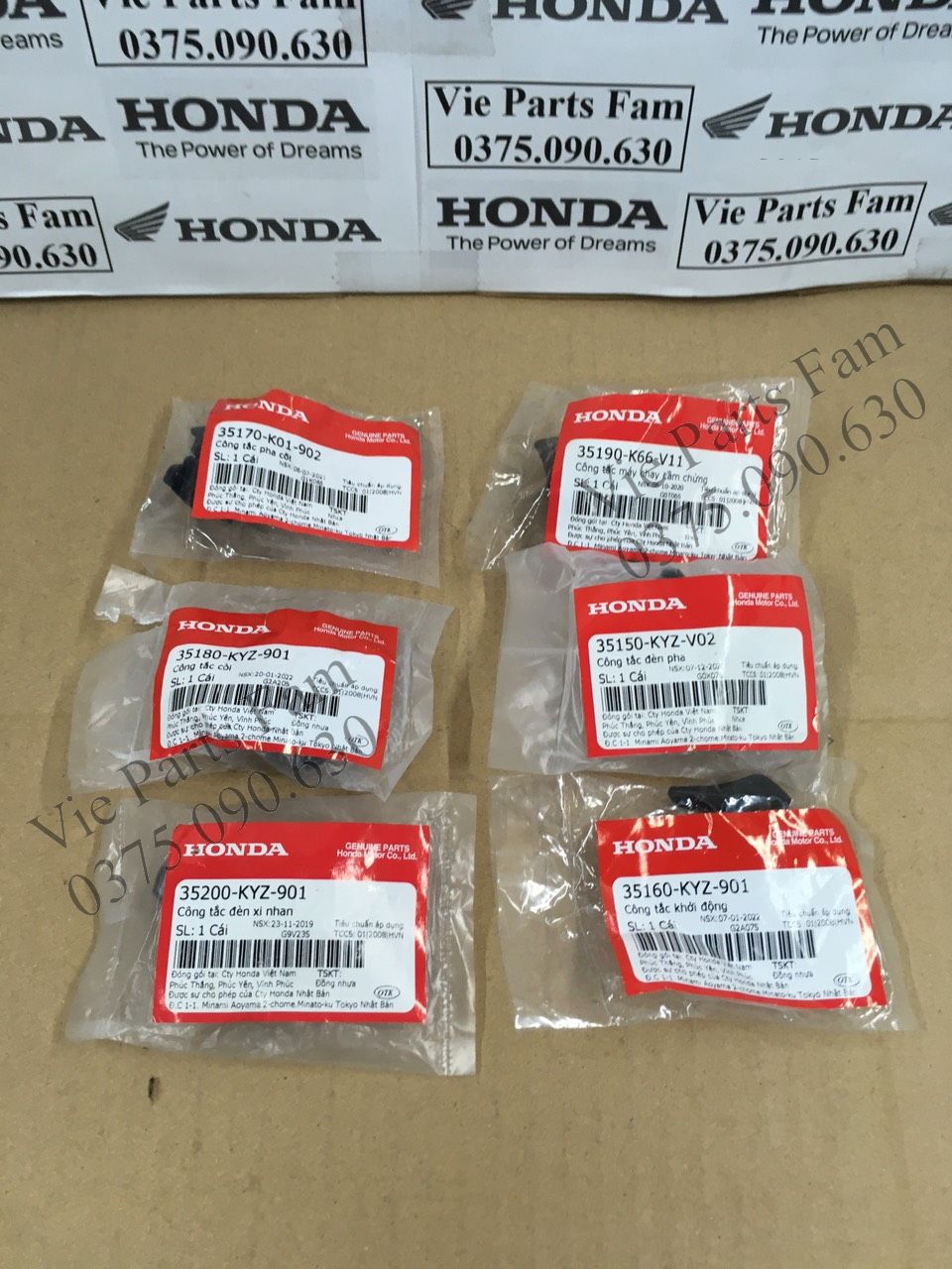 Combo bộ 6 nút công tắc SH 2012-2016, hàng din Honda mới 100%