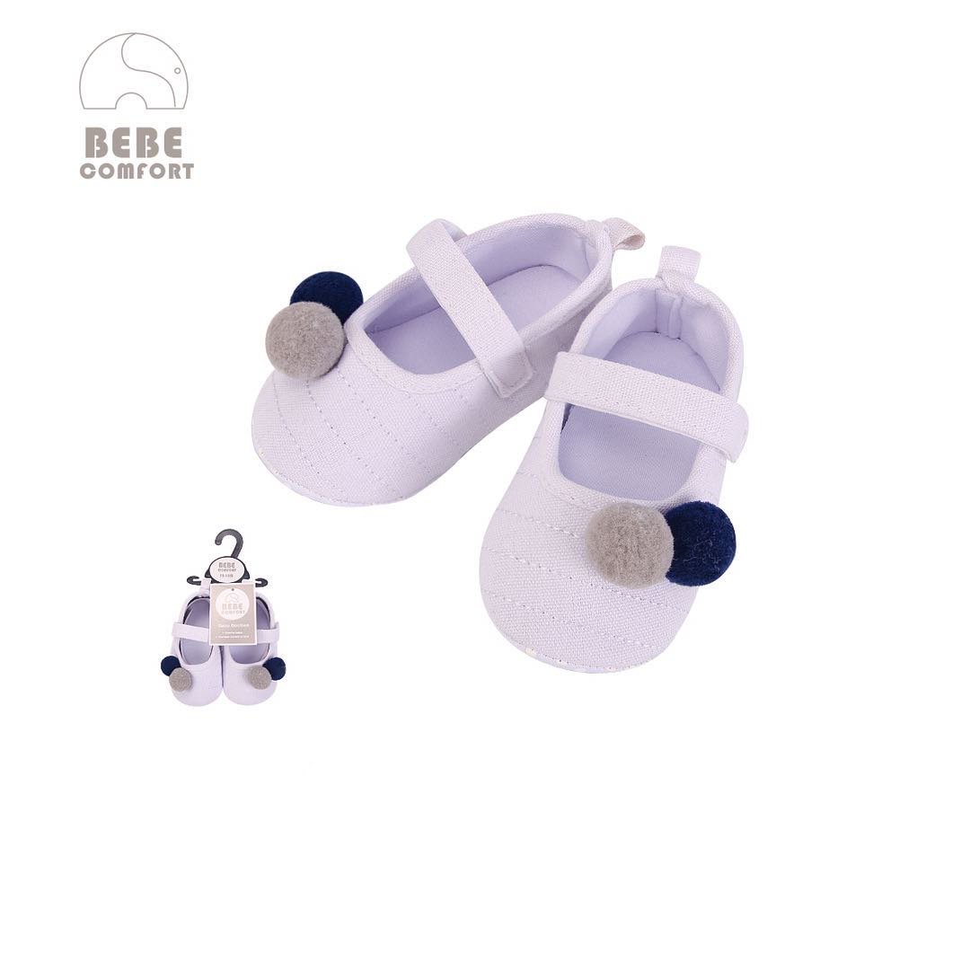 Baby Shoes White w Balls 6-12 months/12 