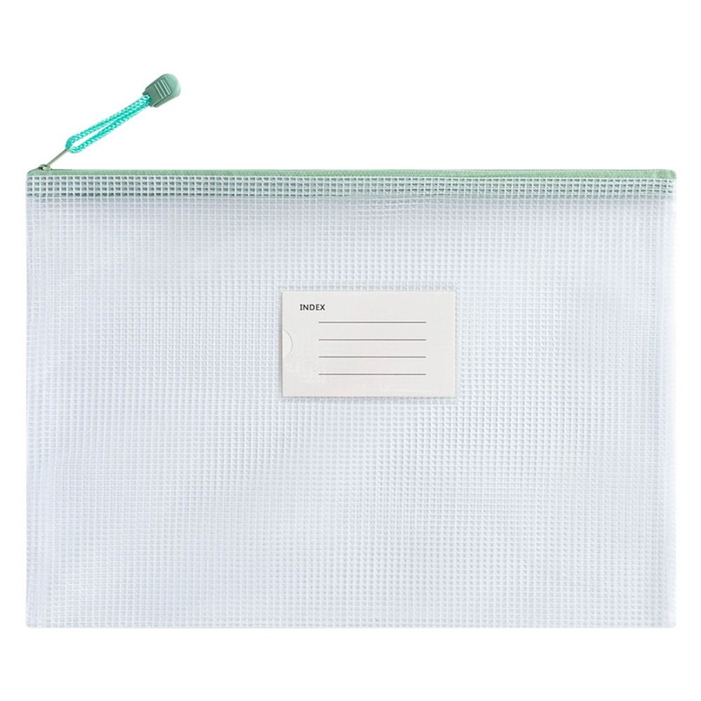 A4 Mesh File Durable PVC A4 Mesh File Bag Zipper Transparent Information Bag Subject ...