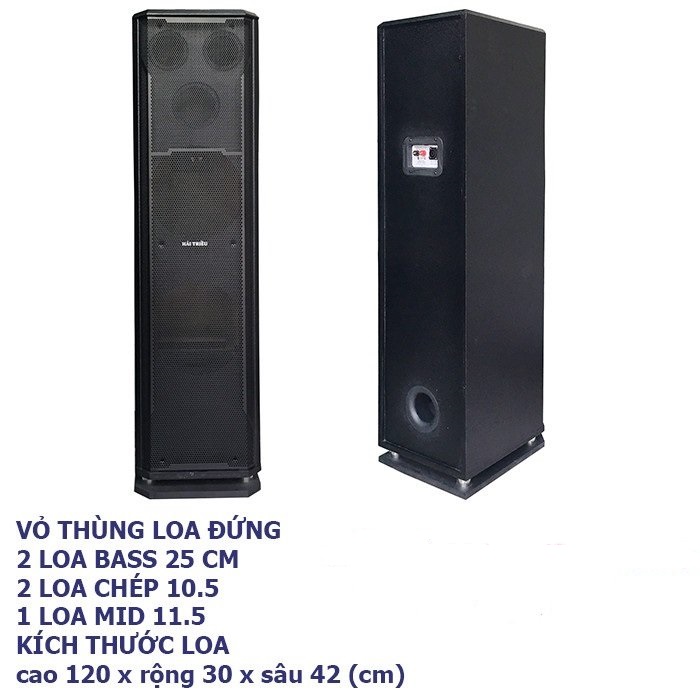 Vỏ thùng loa đứng 2t5 ( 25cm) - Hải Triều 1 cặp