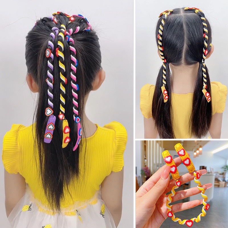 Kẹp tóc dây xoắn nhiều màu siêu cute cho bé