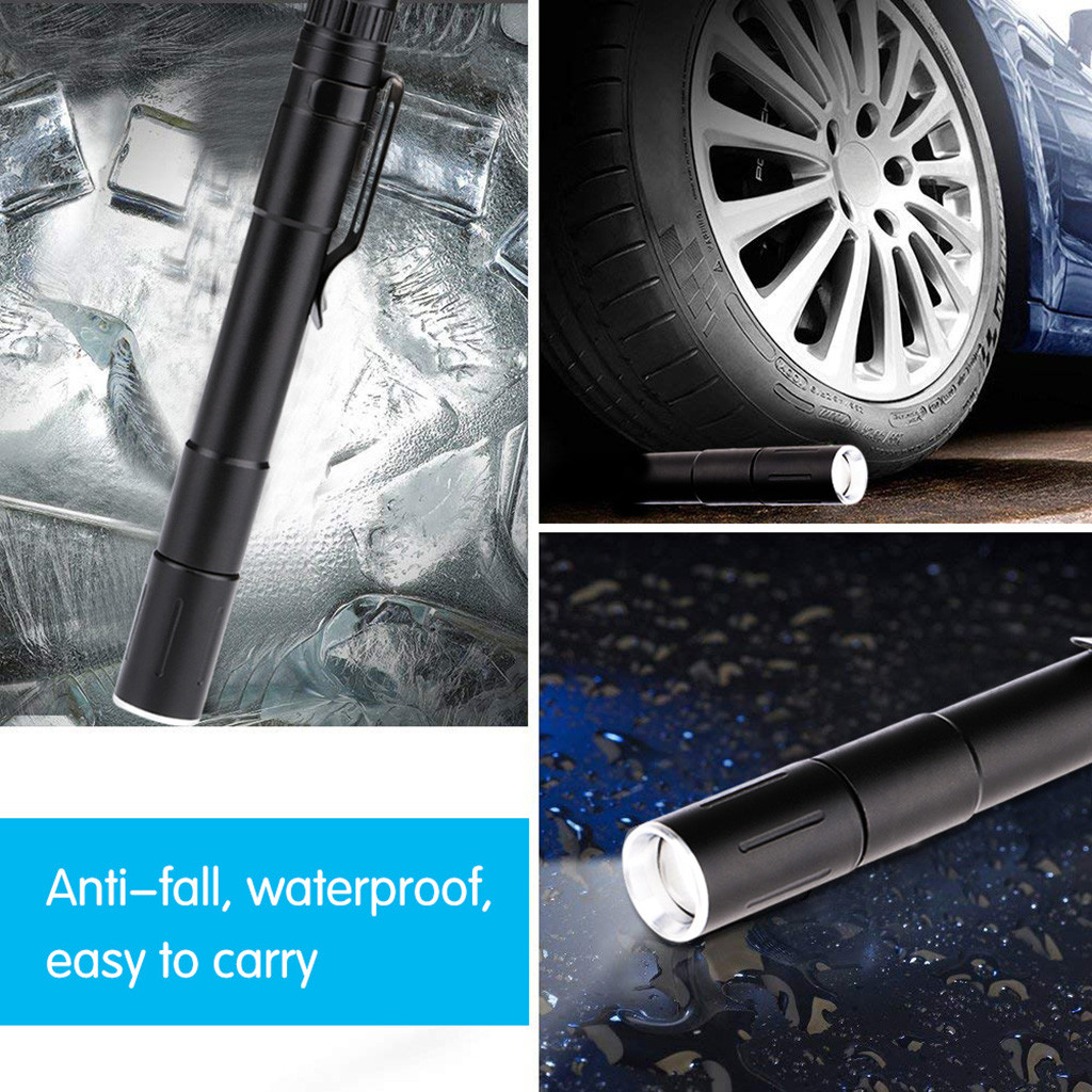 Q5 LED Flashlight Clip Mini Torch Pen Light AAA Lamp Small Lamp