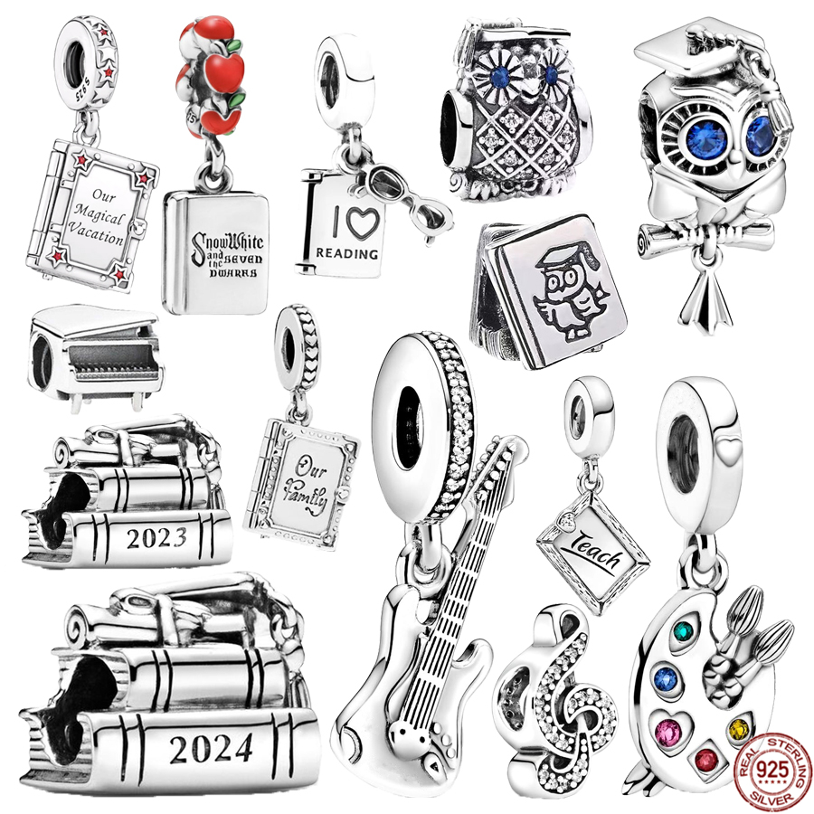Sell Well 925 Sterling Silver Wise Owl Graduation Music Art Book