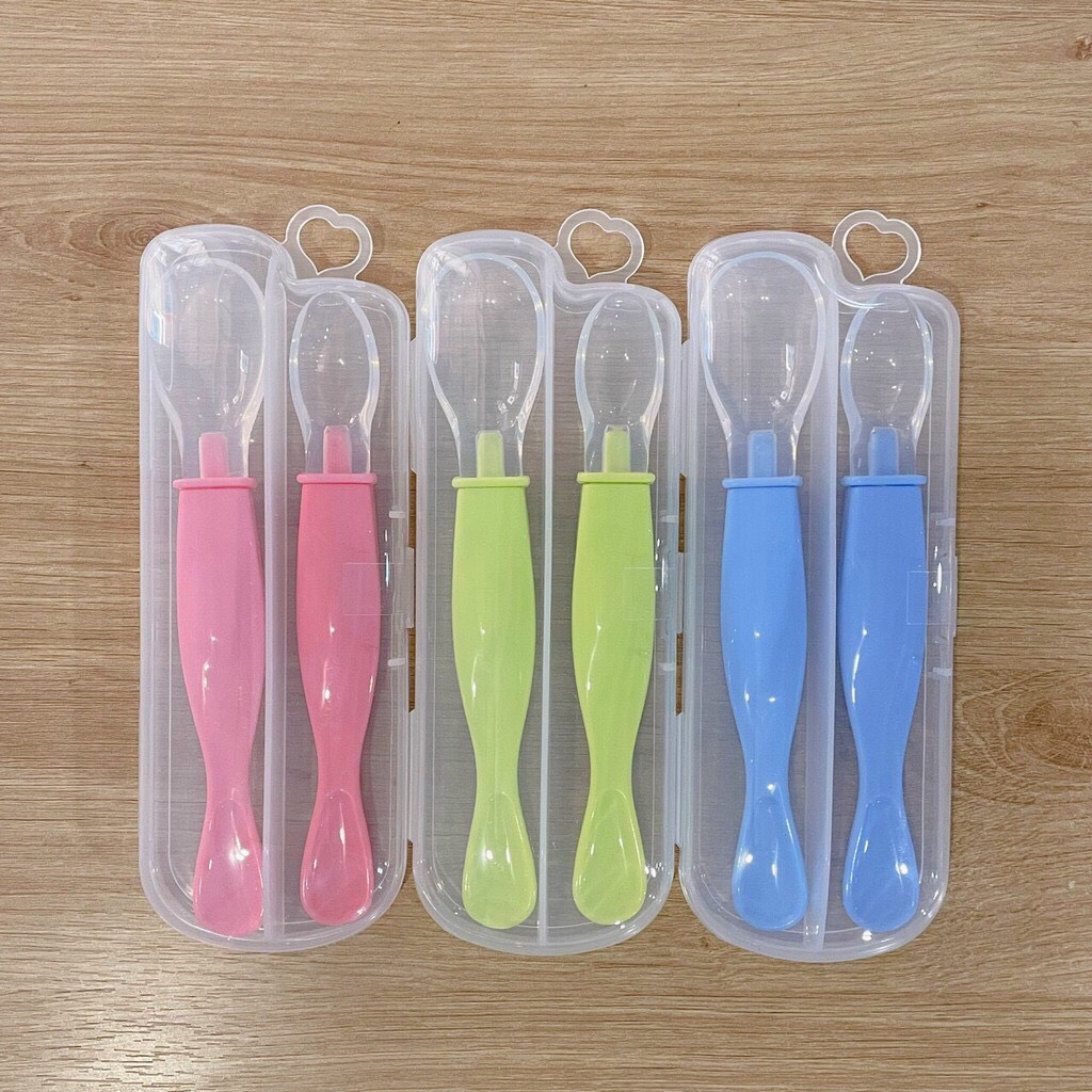 Set 2 thìa silicon 2 đầu cho bé ăn dặm