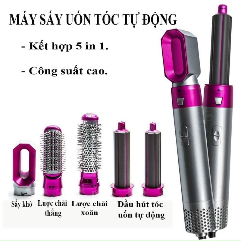 Máy sấy uốn tóc 5in1 tạo nhiều kiểu tóc sấy tóc xoăn tóc