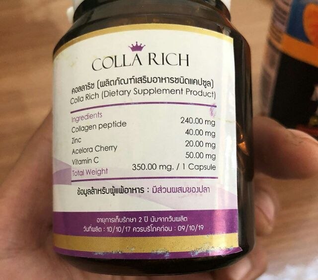 Viên uống chăm sóc da Colla Rich Collagen Tripeptide Thái Lan