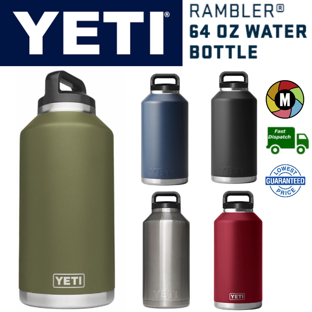 COD】 Yeti Rambler 64oz Water Bottle Double Wall Stainless Steel