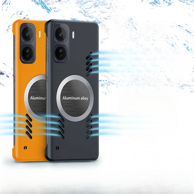 Phone case Vivo iqoo NEO 11 Ultra Thin Frameless Case Matte Adsorption Metal Heat Dissipation Ring Back Cover iqoo NEO11 Case