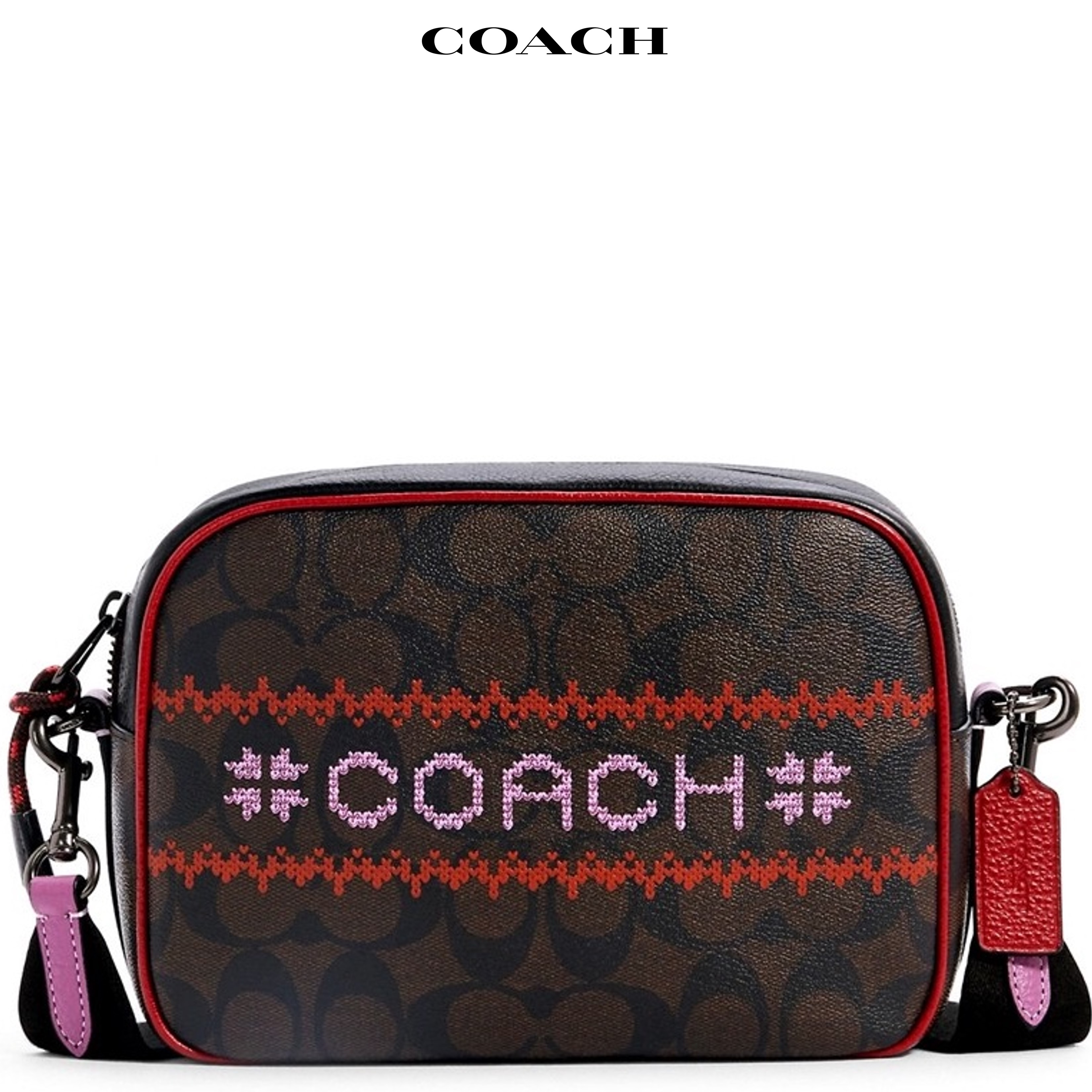 COACH C1541 Dempsey Camera Bag In Signature Canvas With Fair Isle