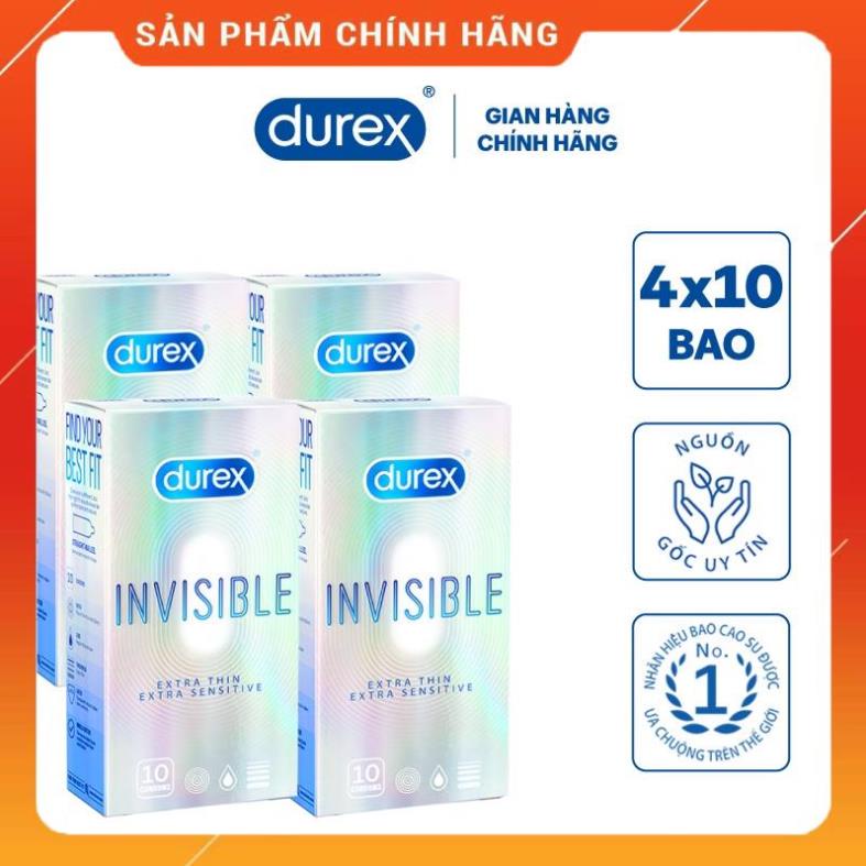 Bộ 3 hộp bao cao su Durex Invisible + Tặng 1 hộp cùng lᴏại 1