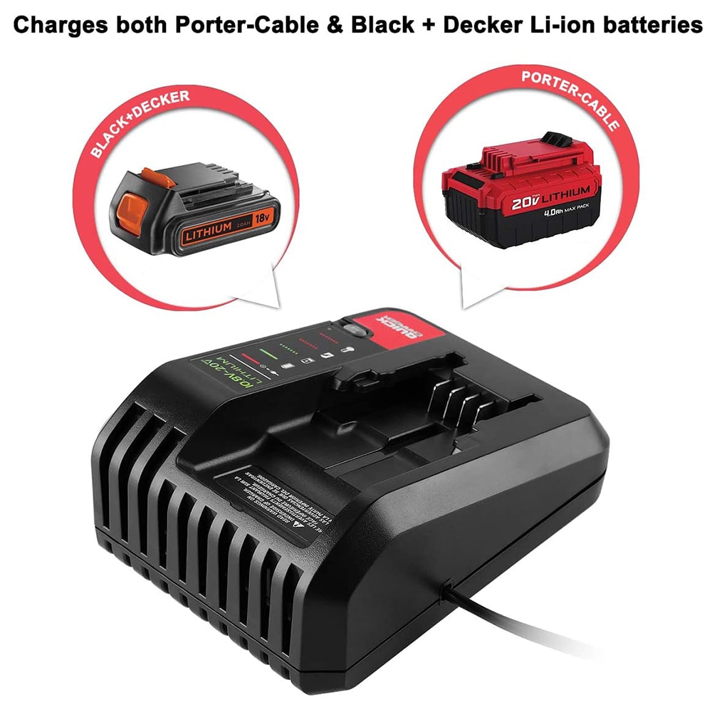 For Black Decker 20v charger Li-ion Battery Charger For Porter  Cable/Stanley 10.8V 14.4