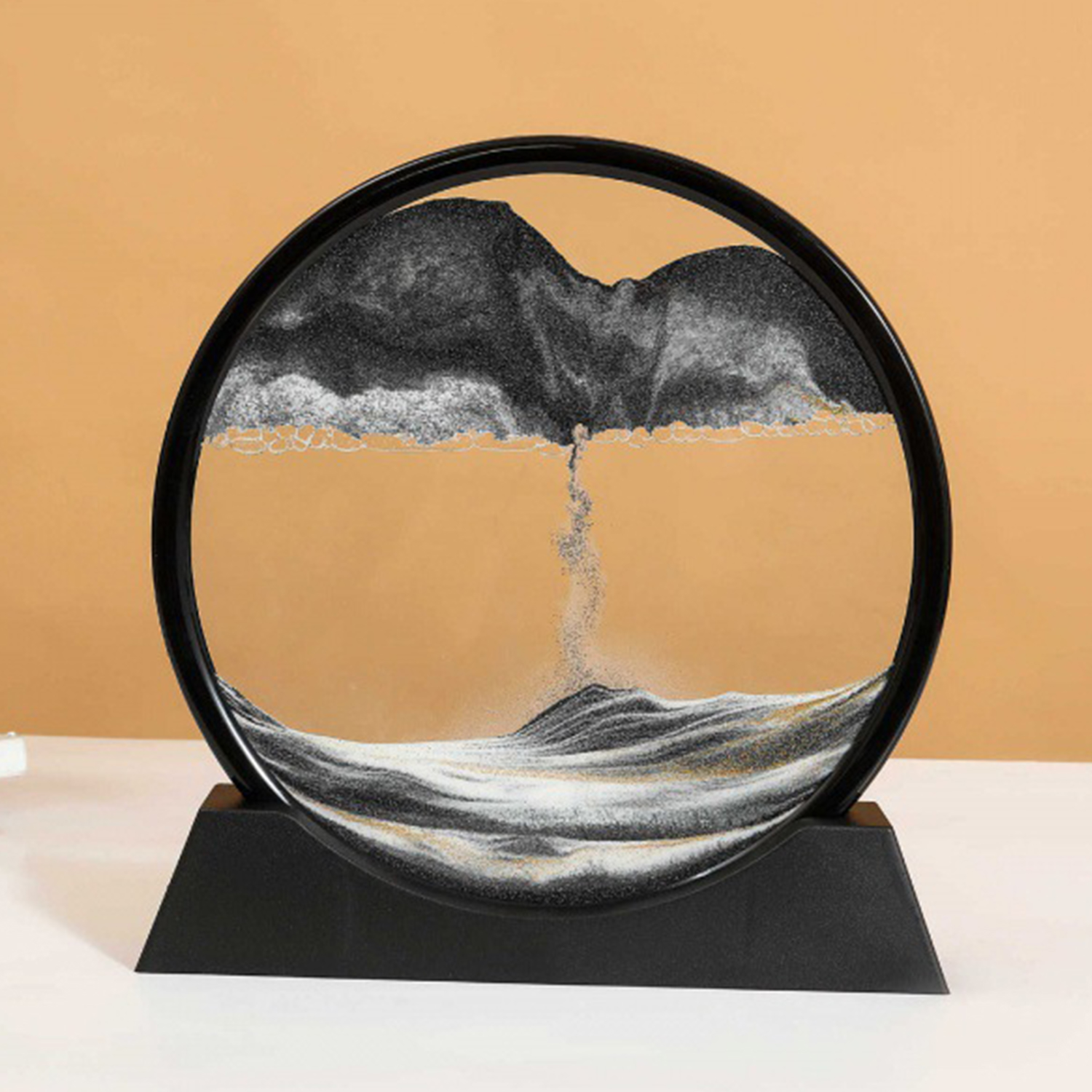 1 PC 3D Moving Sand Art Picture Round Glass Deep Sea Sandscape
