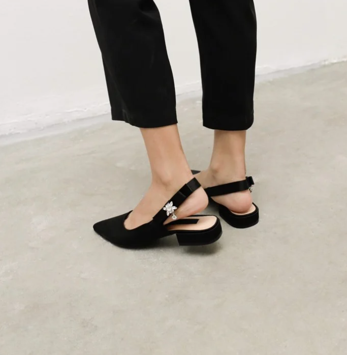Giày Floralpunk Flower Slingback Flats