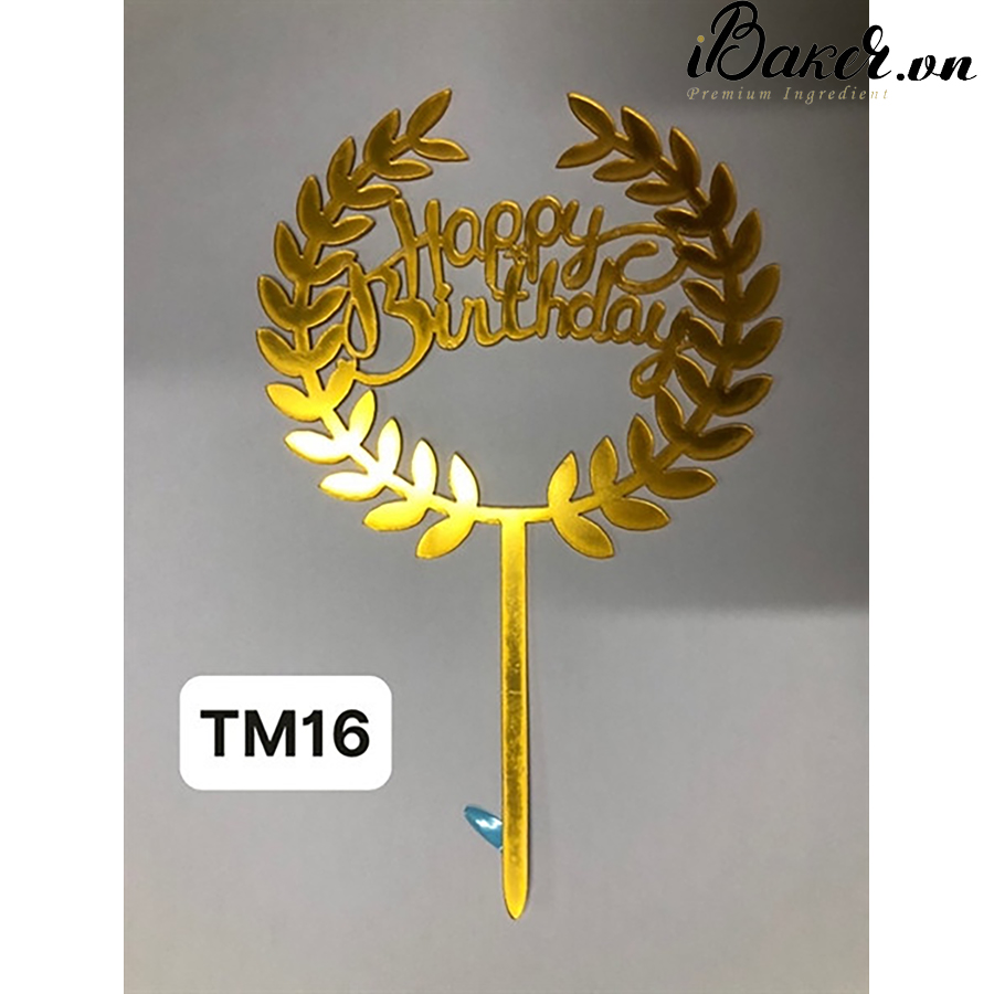 [TM4, TM9, TM12, TM13, TM16] Que cắm mica chữ HPBD - 1 cái
