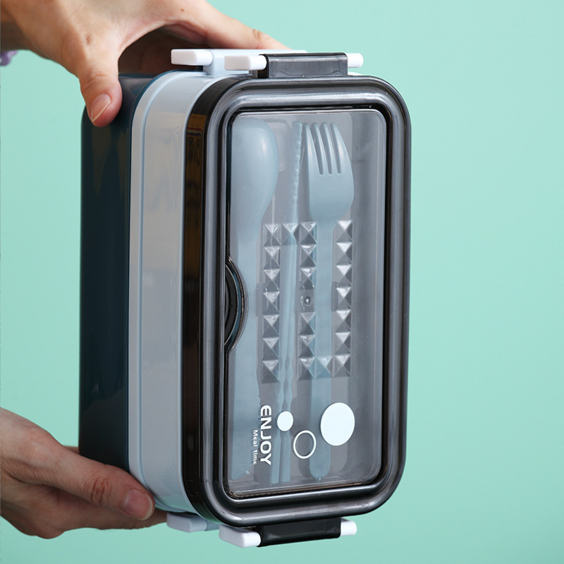 Plastic lunch box lunch box multilayer office car student office workers microwave heating frame double lunch box.