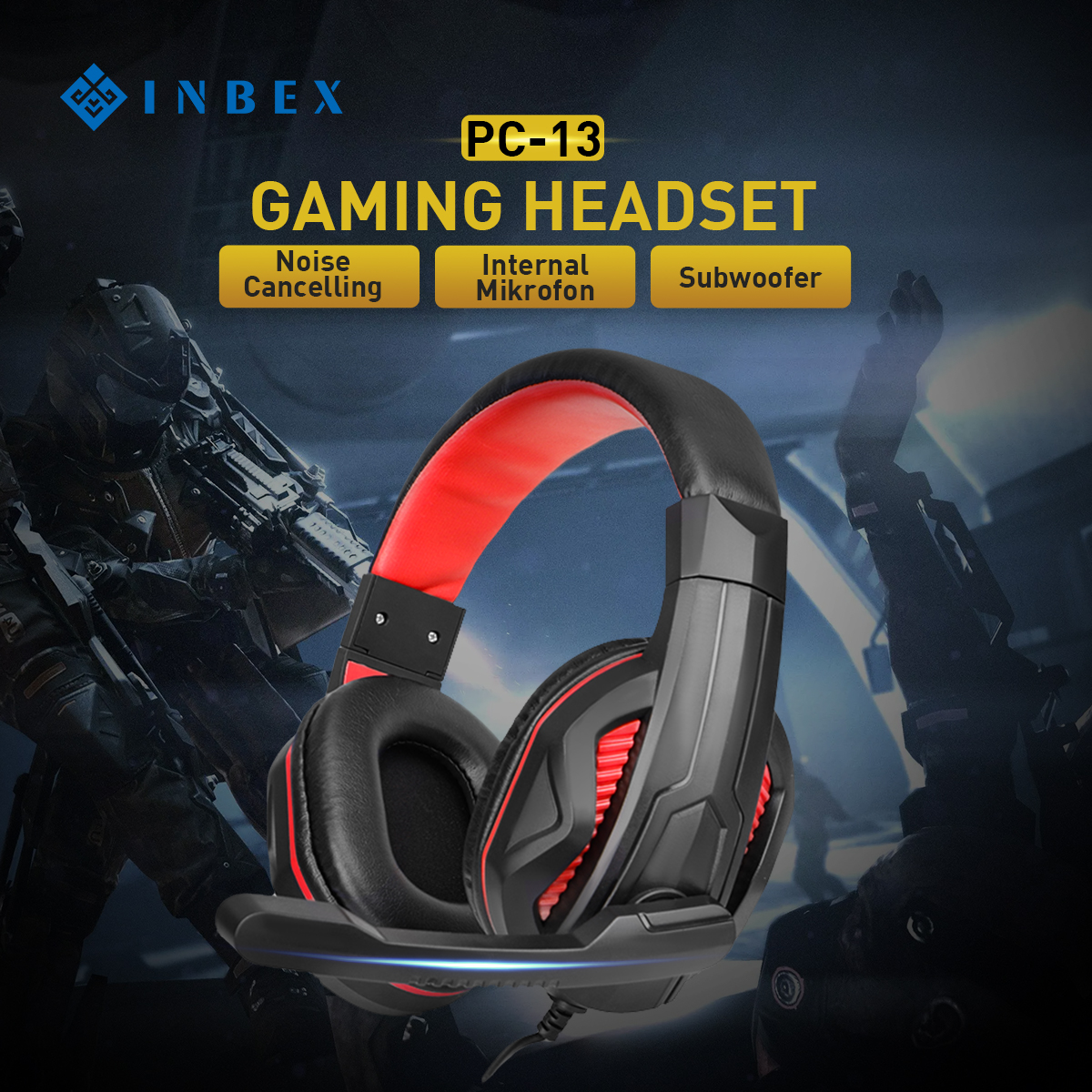 INBEX PC 13 Headset Gaming Over Ear E 