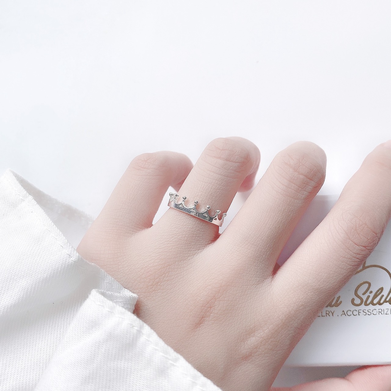 Nhẫn bạc 925 Miuu Silver vương miện đính đá