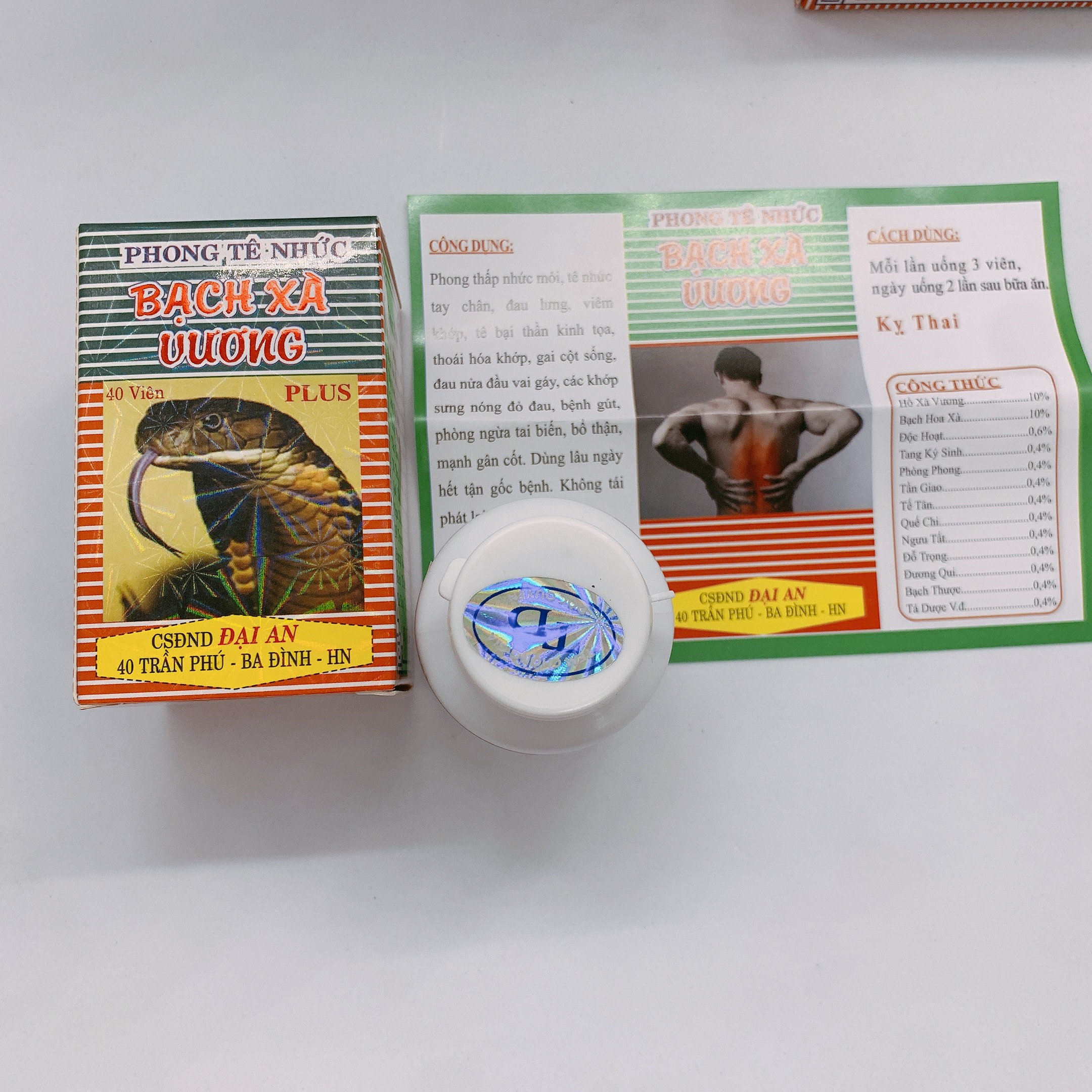 Bạch xà vương ĐẠI AN 40 viên – HỖ TRỢ XƯƠNG KHỚP