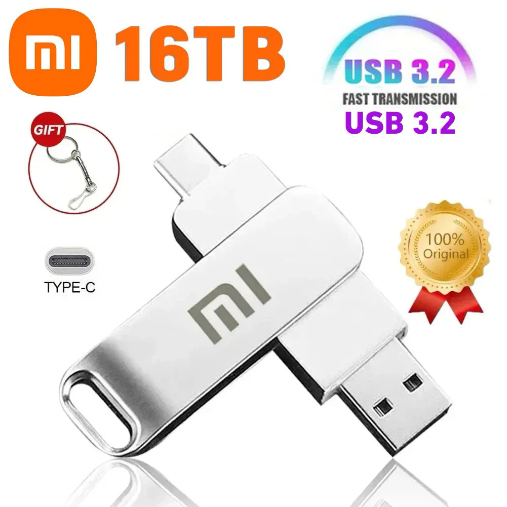 Xiaomi 16TB U Disk Flash drives high speed transfer USB 3.2 Type-C interface 8TB 4TB 2TB 1TB USB stick phone portable USB memory