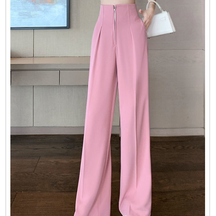 Ins Plus Size Wide Leg Suit Pants For Women Girls Korean Style Fashion Casual High Waist Pants 6314