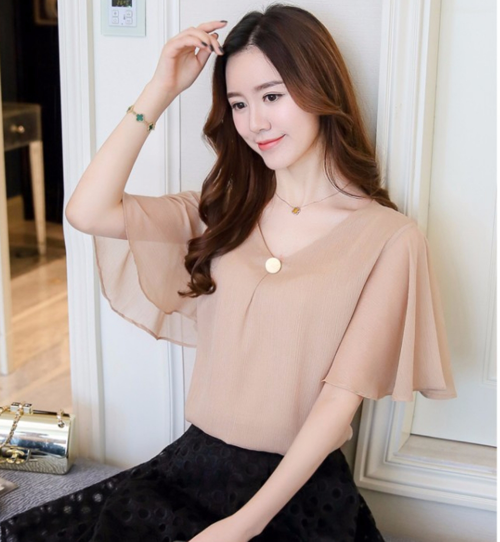 ÁO KIỂU SƠ MI TAY LOE CINDY CÔNG SỞ