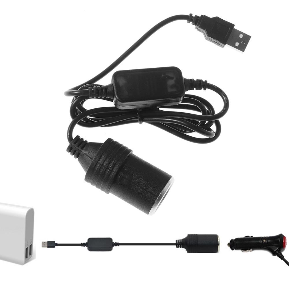 Dây chuyển đổi điện USB 5V sang 12V ra đầu tẩu cắm sạc ô tô