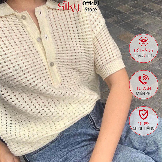 Áo polo lưới nữ SIKY chất len đẹp - APL01