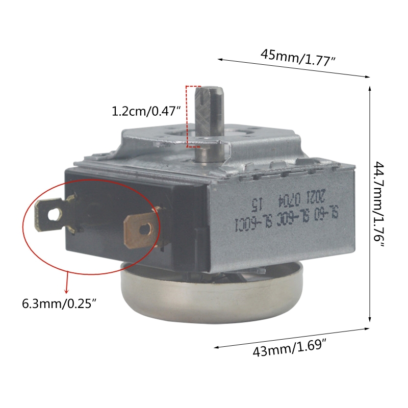 250V 16A Nồi áp suất điện hẹn giờ 60 phút công tắc Rơ Le Thời gian trễ cho lò