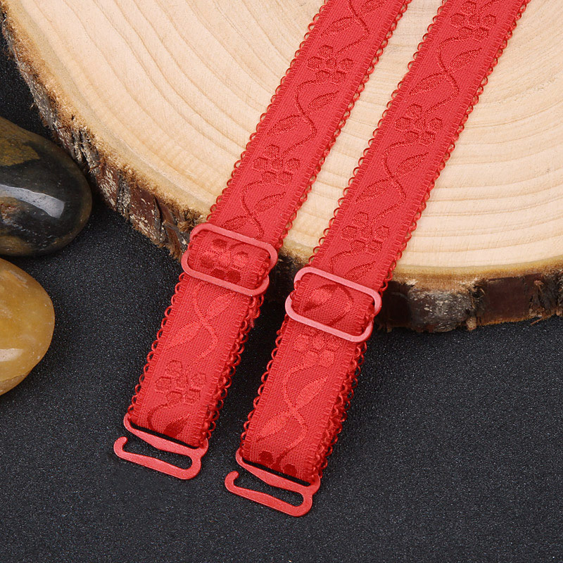 bdti 1Pair Underwear Accessories Embroidered Elastic Adjustable Bra Strap Shoulder Strap Replacement Women's