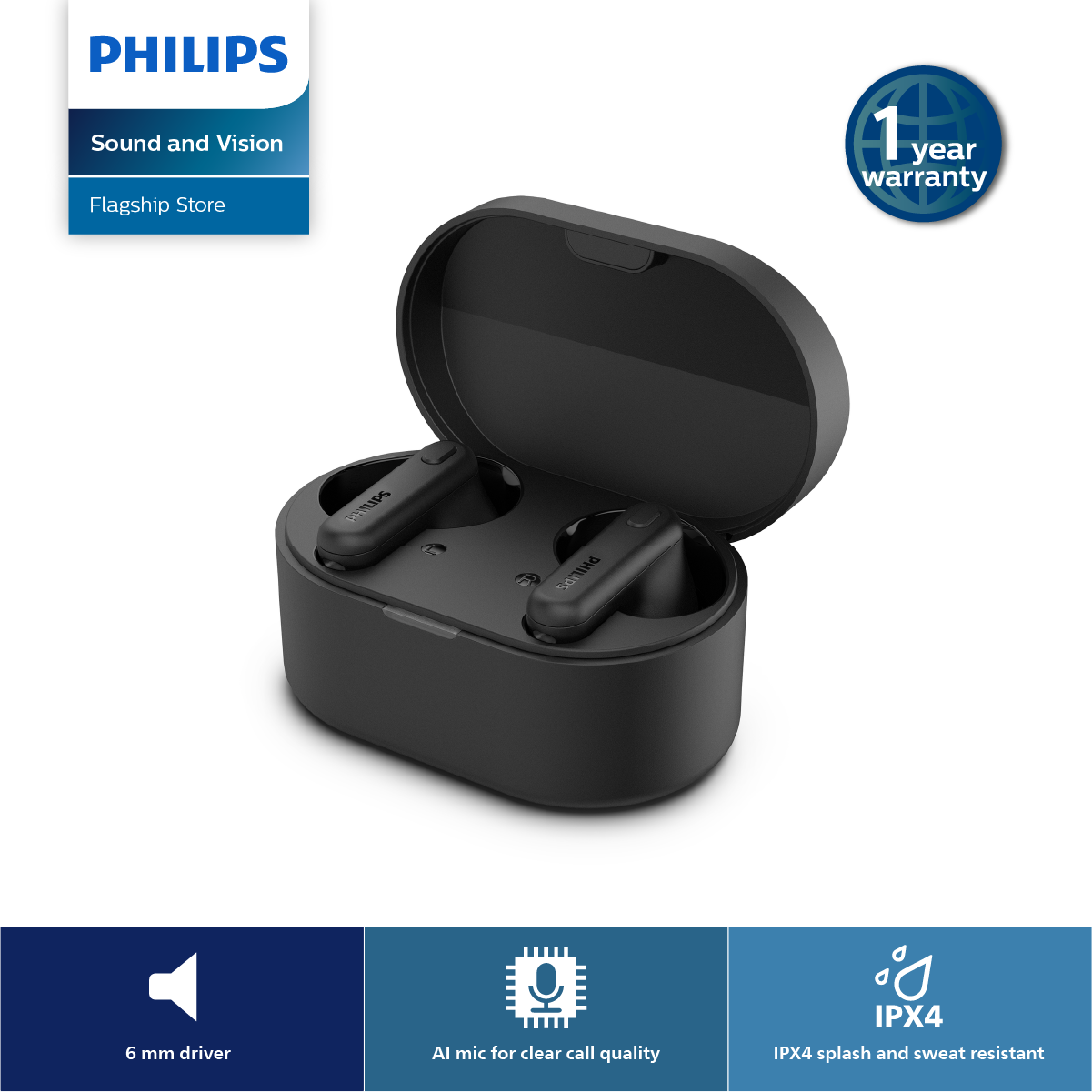 Wireless InEar Headphone PHILIPS TRUEWIRELESS TAT1108 Series