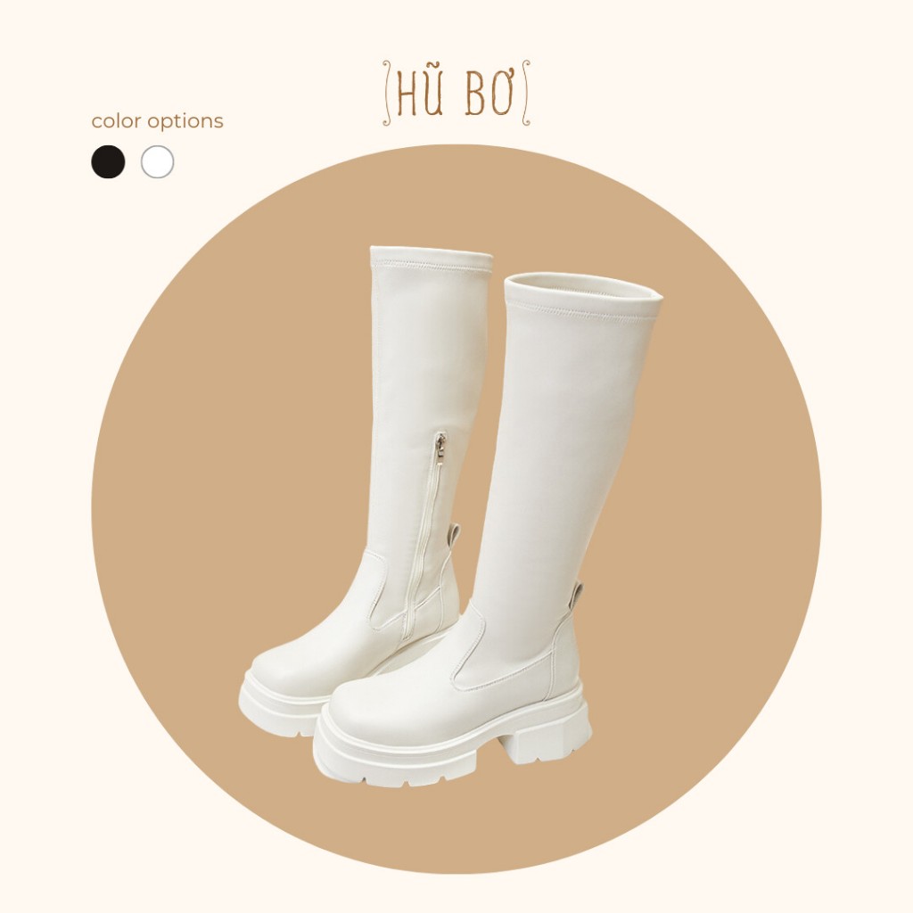 Melyn knee boots - Bốt da bò nữ