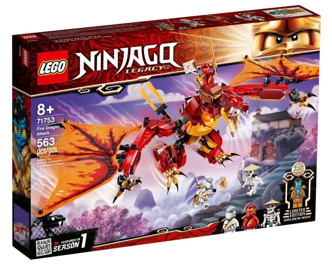 Lego 71753 ninjago fire dragon attack 563pcs 8+