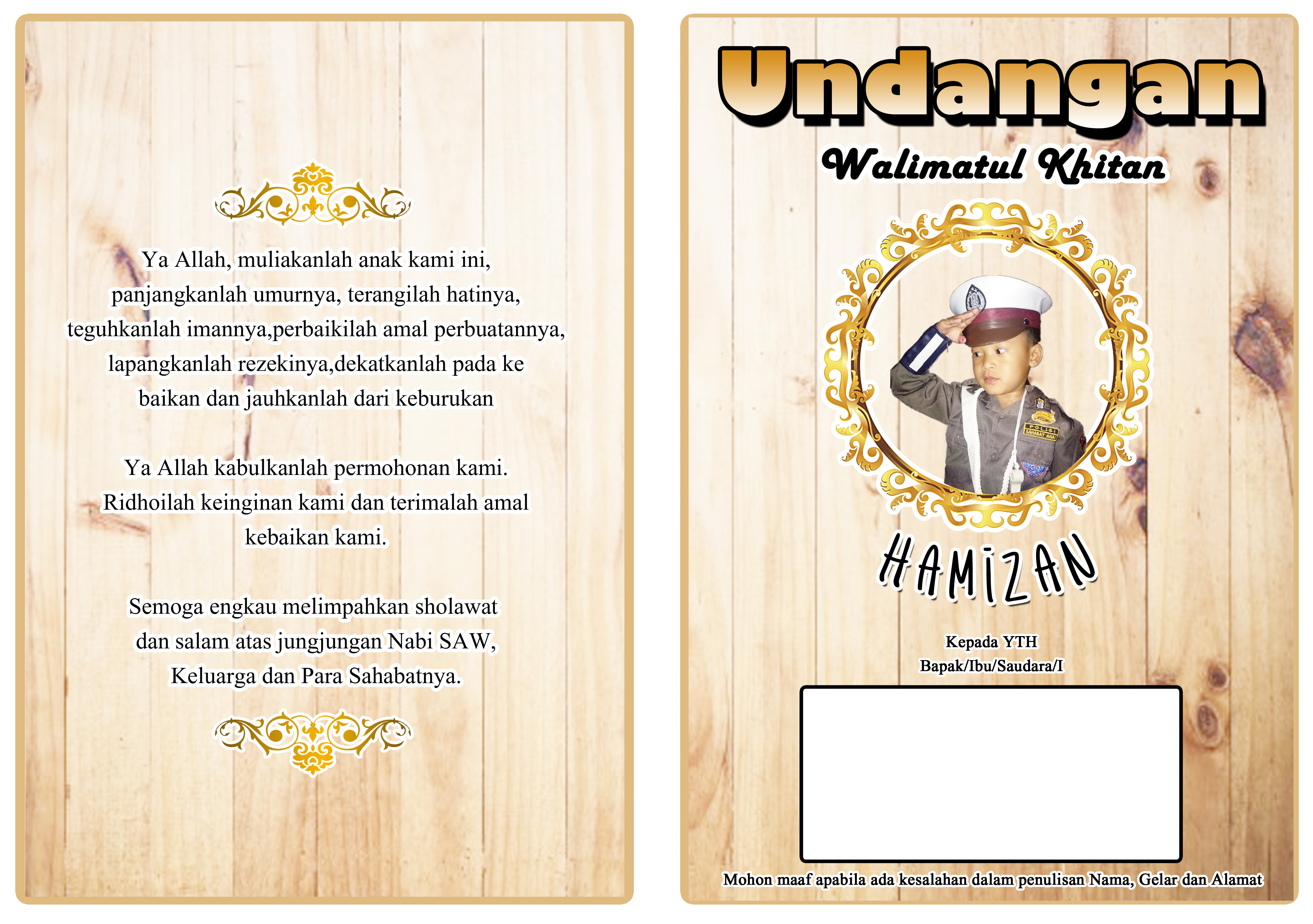 (50 PCS ) UK04 UNDANGAN SUNAT/ SUNATAN MURAH / SURAT UNDANGAN / KARTU