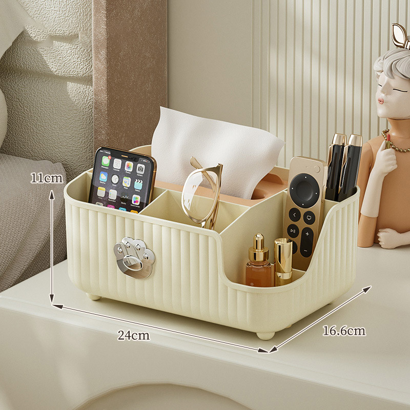 Light luxury striped tissue box living room desktop restaurant Creative storage paper box cartoon cute multi-functional storage box