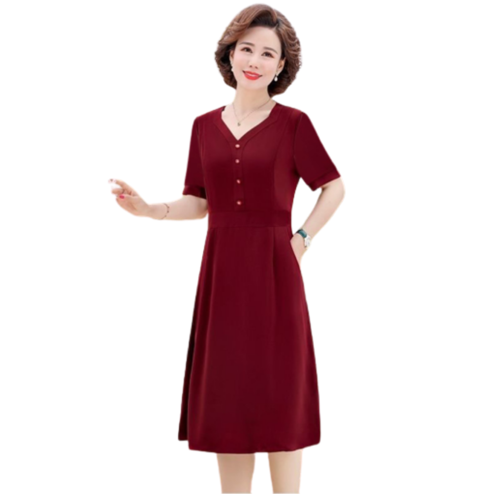 Đầm nữ trung niên dự tiệc sang trọng kiểu dáng suông thiết kế sang trọng thanh lịch nhẹ nhàng cho quý cô Thiên Tú Store -Lz.01517