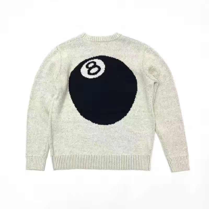 952R Ready Stock stussy Limited Black Eight Pool Sweater Pullover ...