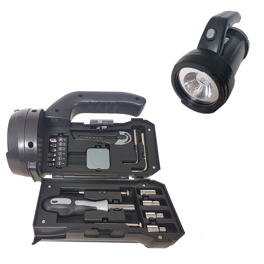 Outdoor home work lighting with flashlight tool set, hand-held lamp hardware tool set,portable