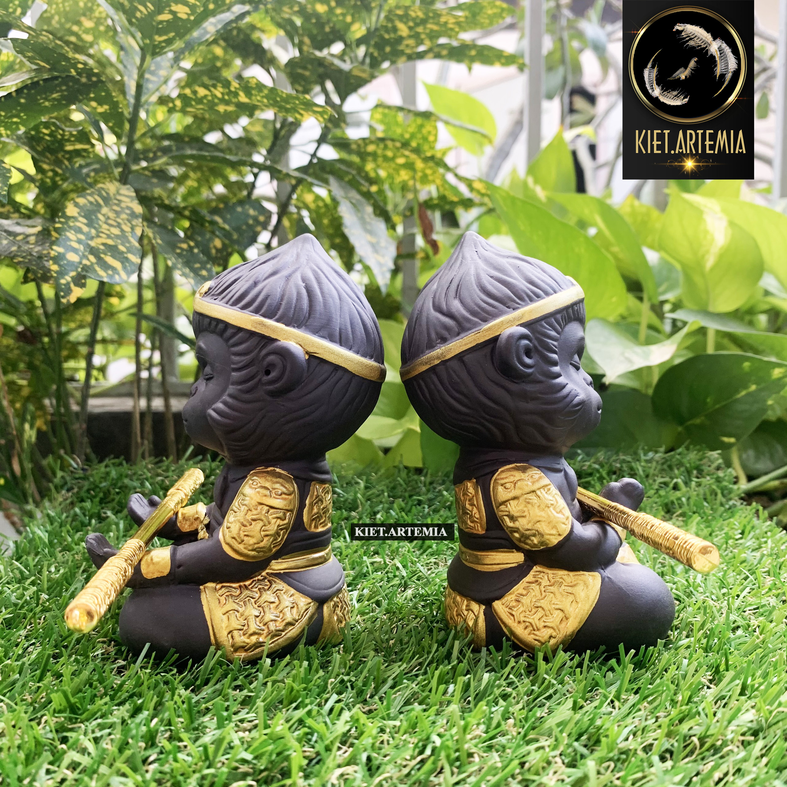Tượng tôn ngộ không trang trí bể cá